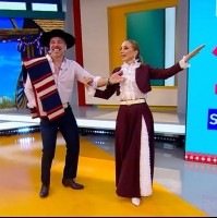 Con looks dieciocheros y un recado a ministro Quiroz: Karen y Neme comenzaron a celebrar las Fiestas Patrias