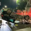 Un impactante accidente se produjo esta madrugada en San Miguel y que terminó con dos ciudadanos chinos volcados.