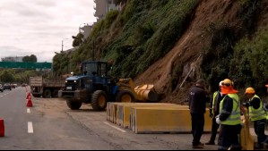 Derrumbe en Avenida España obliga a cortar el tránsito en Viña del Mar tras intensas lluvias