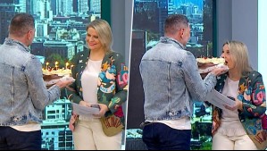 Con mordisco incluido: Así fue el festejo de cumpleaños que recibió Marianne Schmidt en Mucho Gusto