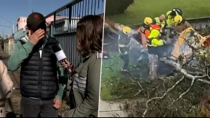 'Estoy aplastada': El desgarrador relato de la pareja de mujer herida por árbol en Estación Central