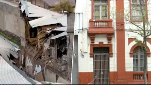 Alertan derrumbe de casona en Santiago Centro: Estructura colapsó tras intensas lluvias y granizos