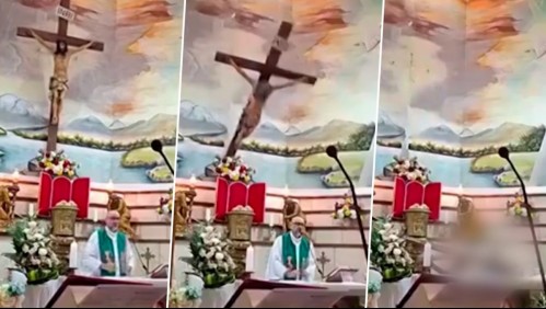 Video del momento exacto en que sacerdote muere aplastado por cruz en Ecuador.