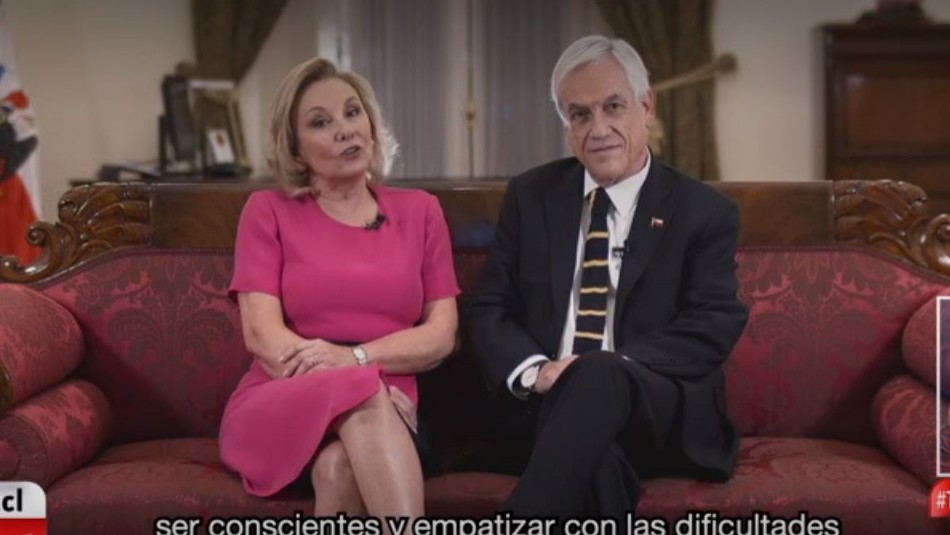 Sebastián Piñera y Cecilia Morel Presidente Piñera envía mensaje a Teletón junto a Cecilia Morel invitando a demostrar el