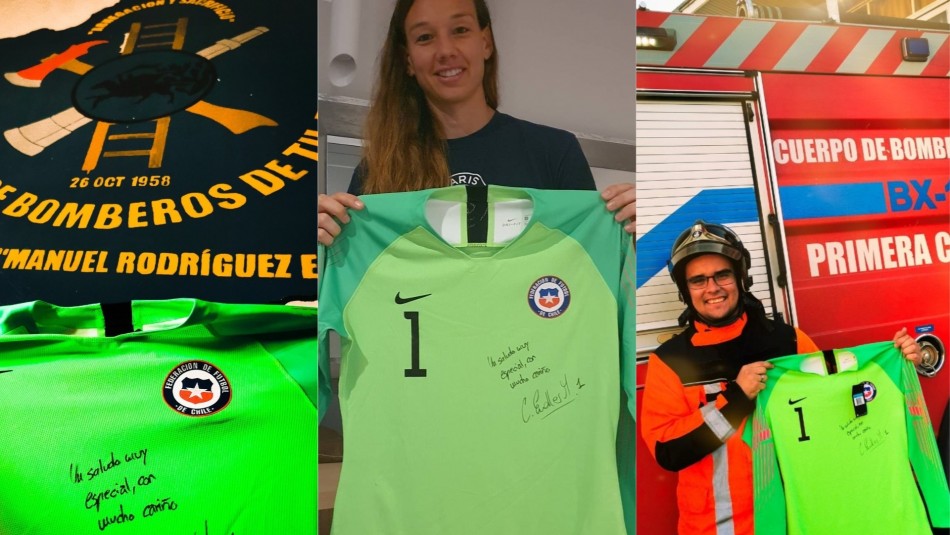 Christiane Endler Christiane Endler va en ayuda de Bomberos.