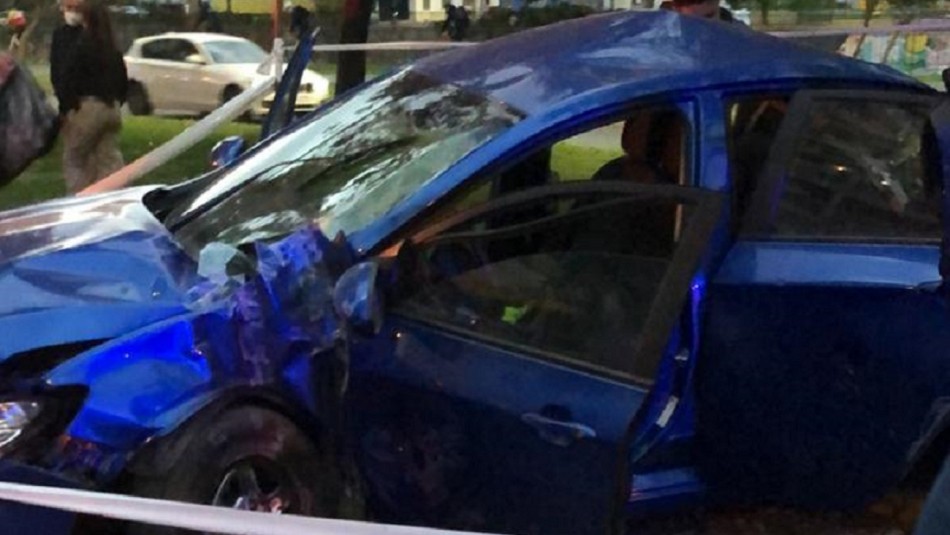 Accidente de tránsito en Providencia Violento asalto termina en accidente tras persecución en la comuna de Providencia