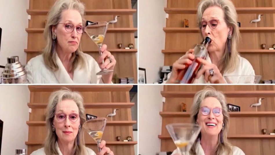 Meryl Streep como nunca la habías visto: en bata de baño y con unas copas de más Meryl Streep como nunca la habías visto: en bata de baño y con unas copas de más