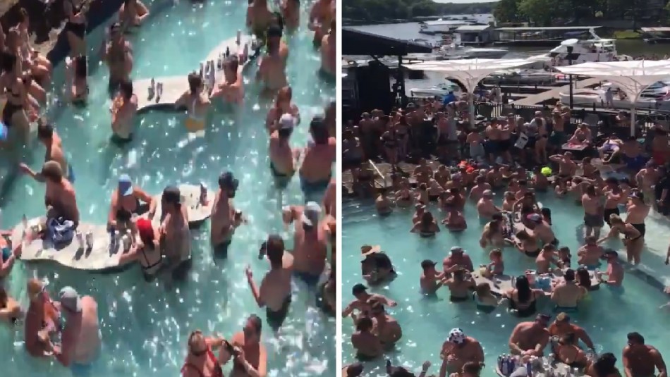 Viralizan video de masiva fiesta en una piscina en plena pandemia del coronavirus en EEUU Viralizan video de masiva fiesta en una piscina en plena pandemia del coronavirus en EEUU