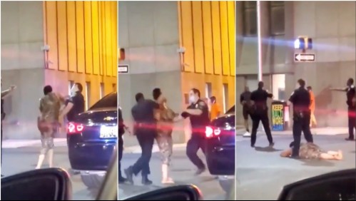 ¿Qué pasó con la mujer que golpeó a un policía y otro la noqueó en Estados Unidos?