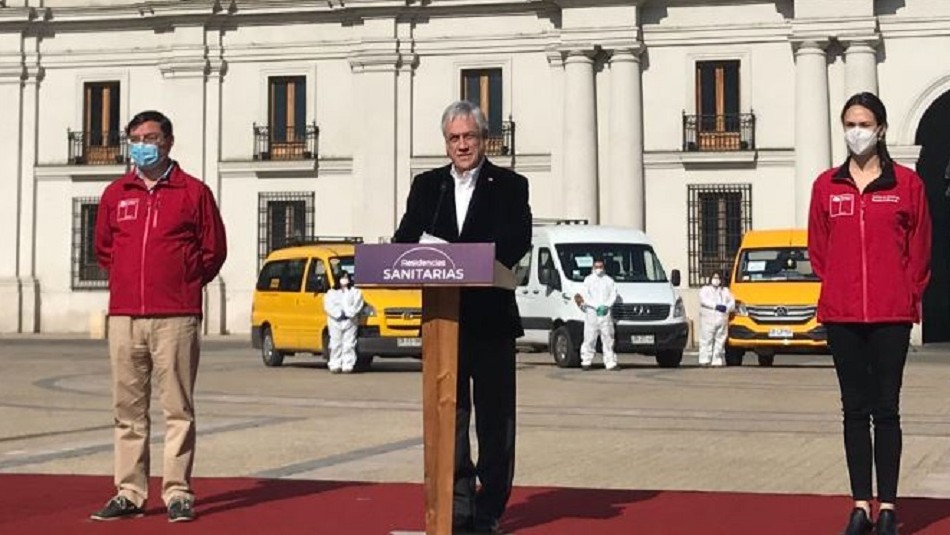 Sebastián Piñera Piñera anuncia convenio con transportistas escolares para el traslado de personas a residencias sanitarias