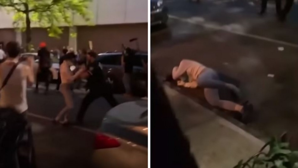 Policía de Nueva York es inculpado por empujar a una manifestante Policía de Nueva York es inculpado por empujar a una manifestante