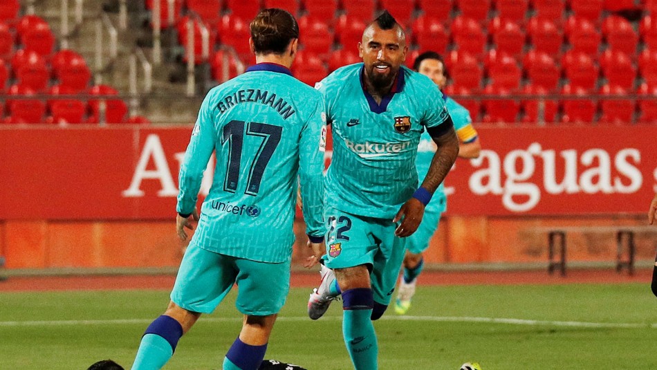 Arturo Vidal anotó un gol en el Barcelona. Con tempranero gol de Arturo Vidal el Barcelona apabulla en el reinicio de la Liga de España