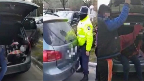 Pareja es detenida en cuarentena: Llevaban a sus hijos en la maleta del auto para ir a un cumpleaños en Argentina