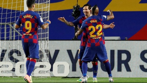 Arturo Vidal sigue celebrando y liderando con Barcelona: Jugó 27 minutos en el triunfo sobre Leganés