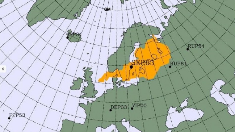 Mapa de radioactividad en norte de Europa Detectan aumento en niveles de radioactividad de origen humano en el norte de Europa