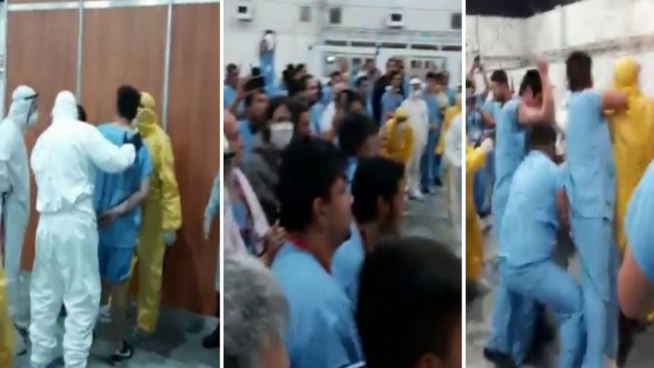 Golpes, patadas y descontrol: Centro de infectados de coronavirus en Argentina se ve envuelto en batalla campal Golpes, patadas y descontrol: Centro de infectados de coronavirus en Argentina se ve envuelto en batalla campal