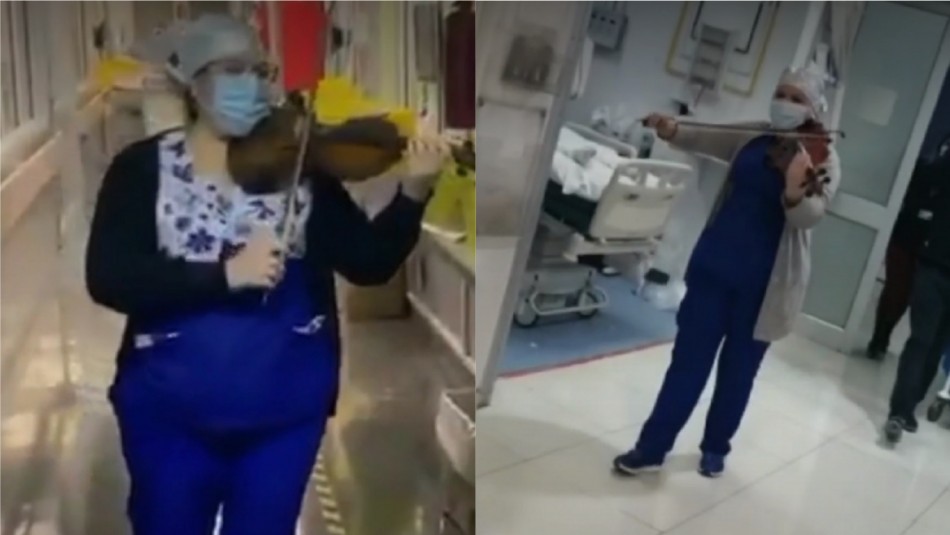 Damaris Silva, la funcionaria del Hospital El Pino que toca el violín a pacientes UCI