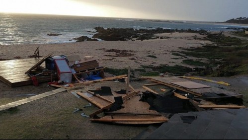 Fuertes vientos causan estragos en Punta de Tralca y se registra tromba marina en Quintay
