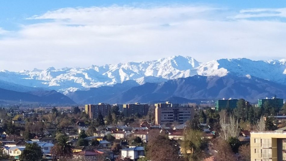 Cordillera de Los Andes. Usuarios de redes sociales muestran la cordillera de Los Andes tras lluvias que cayeron en el país