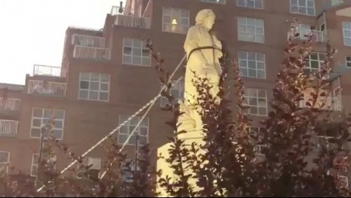Protestas contra el racismo: Derriban otra estatua de Cristóbal Colón en Estados Unidos