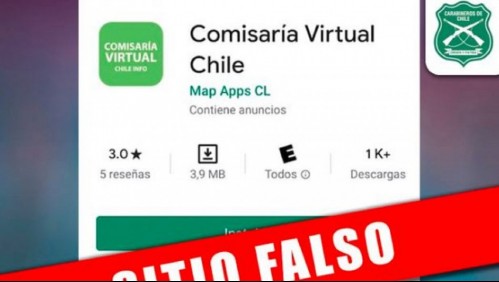 Carabineros alerta sobre falsa app de comisaría virtual y anuncia acciones legales