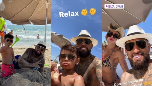 Arturo Vidal disfruta de mini vacaciones con su novia Sonia Isaza y sus hijos en Ibiza antes de Champions