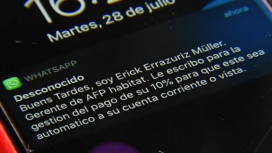 Ciberestafadores solicitan datos a través de WhatsApp y correos para acceder al retiro de fondos Ciberestafadores solicitan datos a través de WhatsApp y correos para acceder al retiro de fondos