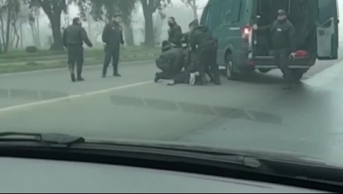 Video muestra momento en que capturan a reo que intentó fugarse de cárcel de Curicó