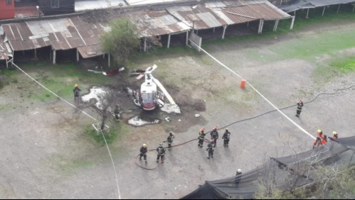 Alcalde de Independencia por caída de helicóptero: 'Sólo el piloto está herido y preocupa el combustible derramado'