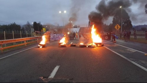 Incidentes en Ruta 5 Sur dejan a carabinero herido a bala y tránsito suspendido a la altura de Ercilla