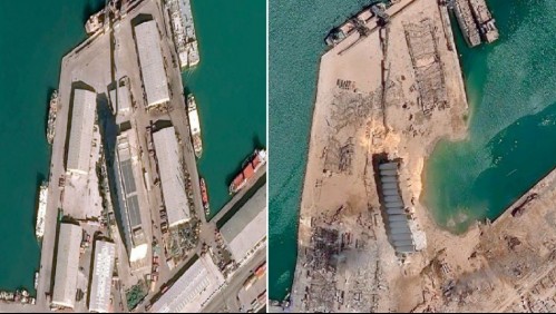 El impactante antes y después del puerto de Beirut tras la enorme explosión