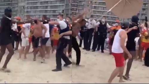 Batalla campal en playa de Bélgica por prohibición de acceso debido al coronavirus