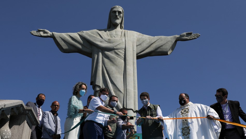 Reapertura del Cristo Redentor en Río de Janeiro Brasil: Reabren el Cristo Redentor tras cinco meses cerrado por la pandemia de coronavirus