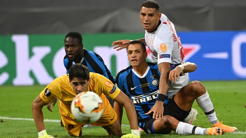 Europa League El grito de gol ahogado a Alexis Sánchez.