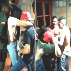 Policías colombianos debían fiscalizar fiesta pero terminaron bailando con asistentes