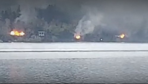 Queman cuatro cabañas en Contulmo tras ataque incendiario