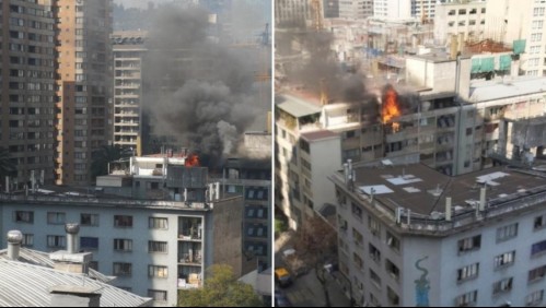 Un muerto en Santiago Centro tras incendio que afectó a dos departamentos