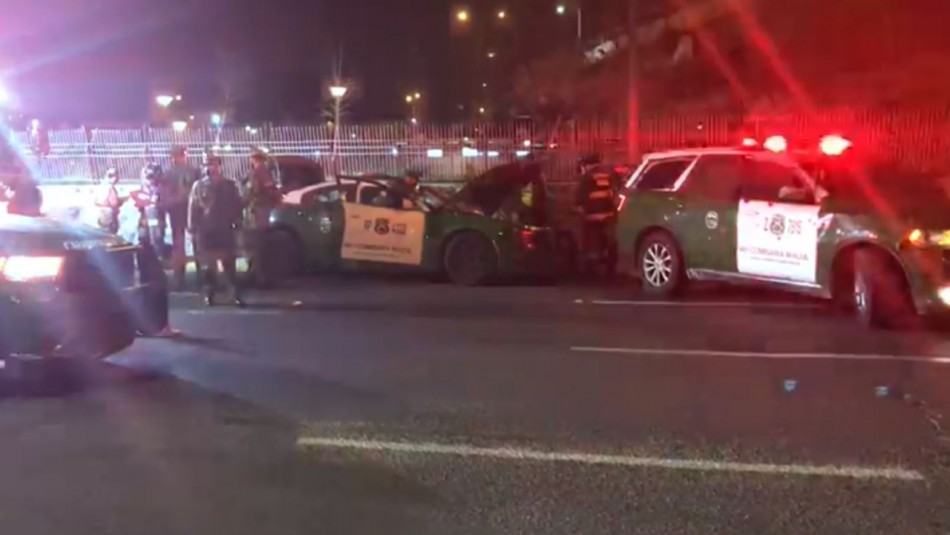 choque carabineros ñuñoa Cuatro carabineros lesionados tras choque de autos policiales durante una persecución