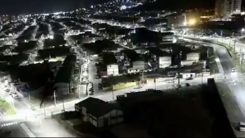 Cámara registra desde altura cómo se vivió el temblor 6.3 en Iquique