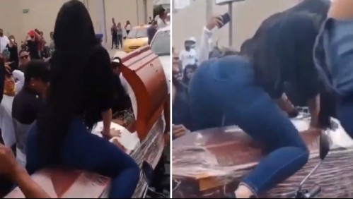 Mujer baila reggaeton encima de un ataúd y se vuelve viral