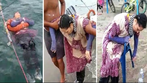 Encuentran a mujer flotando viva en el mar: Se había lanzado por temor a maltratos de expareja