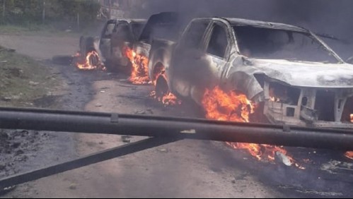 Ataque incendiario deja dos vehículos policiales quemados en la región del Biobío