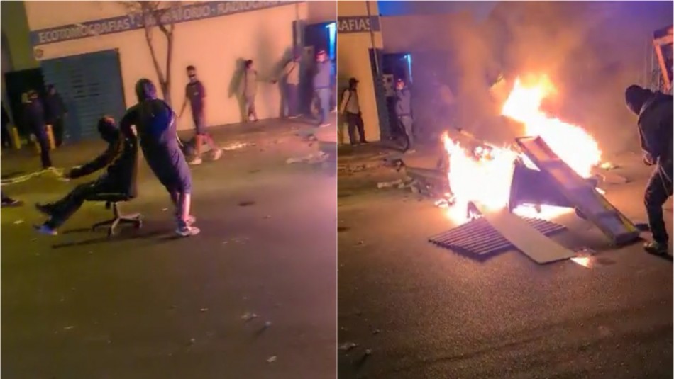 Encapuchados saquean centro médico y realizan barricadas en Coquimbo Encapuchados saquean centro médico y realizan barricadas en Coquimbo