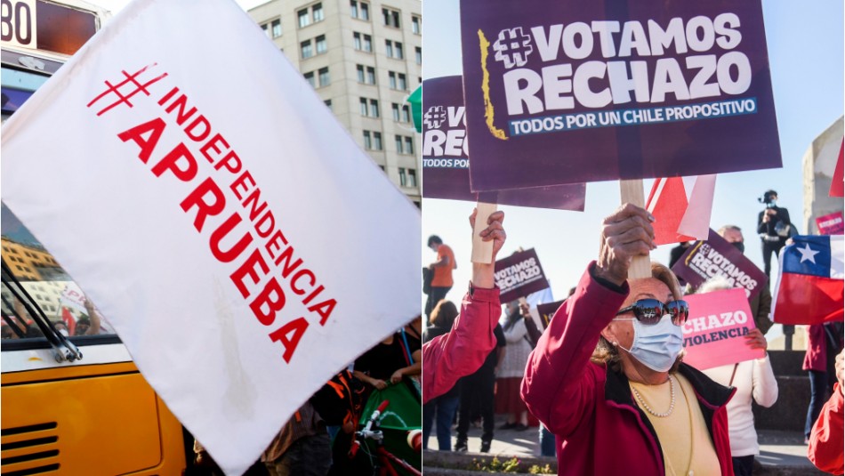 Comandos por el 'Apruebo' y el 'Rechazo' realizan cierre de campaña a días del Plebiscito