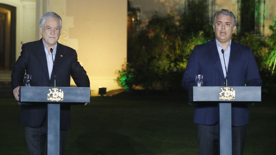 Sebastián Piñera e Iván Duque Piñera sostuvo reunión con presidente colombiano Iván Duque en palacio de Cerro Castillo