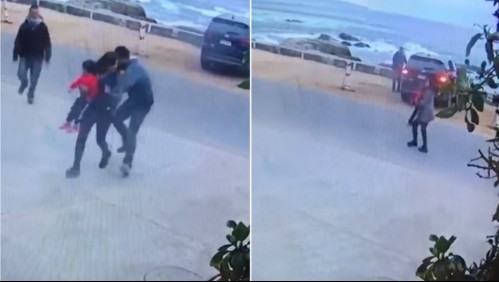 Video muestra cómo dos sujetos amenazan a mujer y su hijo para robarles el auto