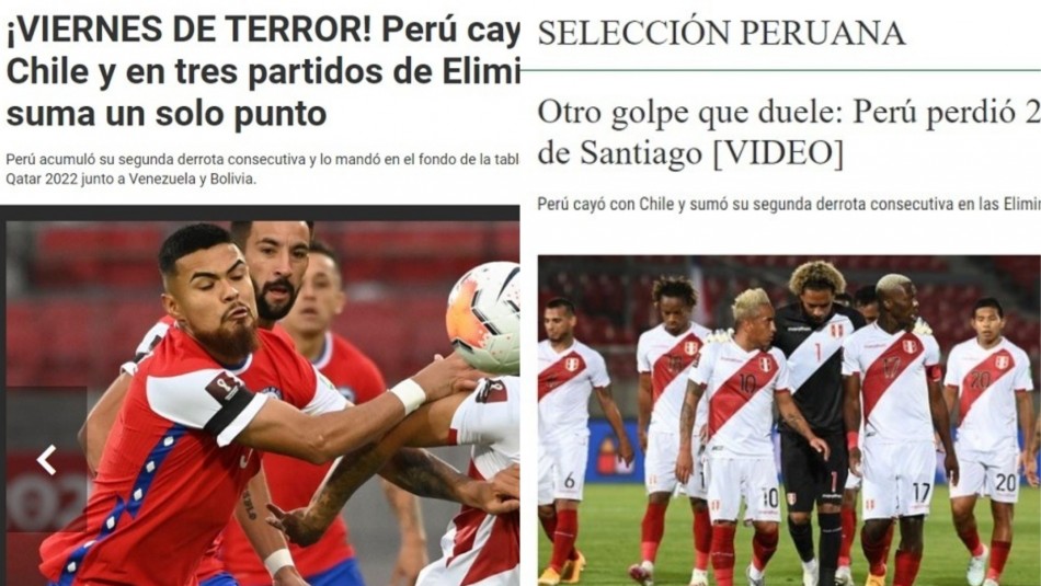 Prensa Prensa peruana lamenta caída ante Chile.