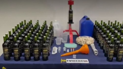 Detienen a sujeto con 127 botellas de vino con droga que iban a ser enviadas al extranjero