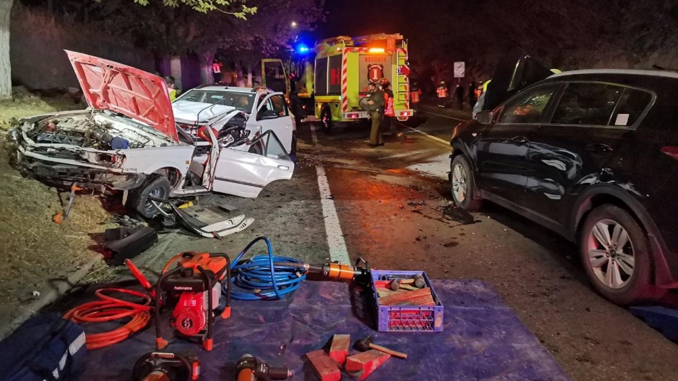 accidente san esteban Violenta colisión múltiple deja un joven muerto y 4 lesionados en Los Andes