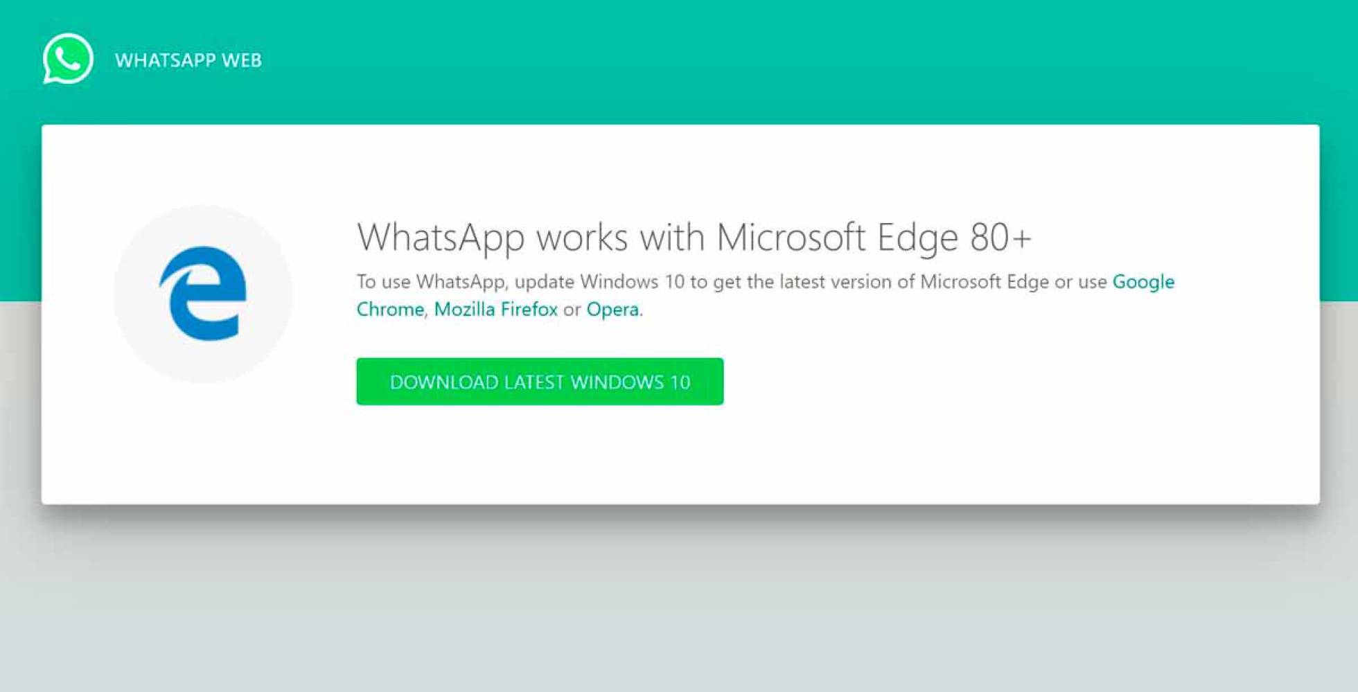 WhatsApp Web dejará de funcionar en un navegador: Conoce en cuáles seguirá  disponible - Meganoticias